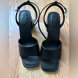 Black Ankle Scrap Sandals